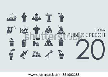 Set of public speech icons