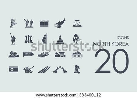 Set of North Korea icons