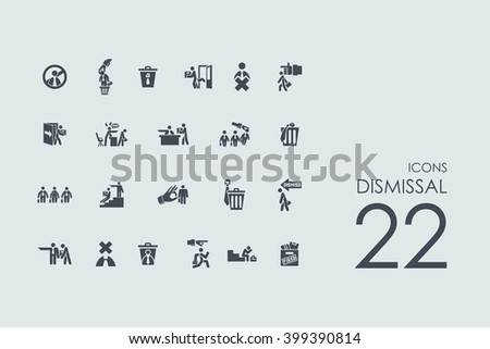 dismissal vector set of modern simple icons