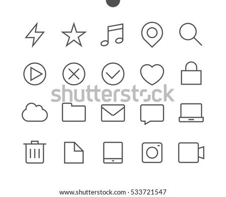 General UI Pixel Perfect Well-crafted Vector Thin Line Icons 48x48 Ready for 24x24 Grid for Web Graphics and Apps. Simple Minimal Pictogram Part 1-3