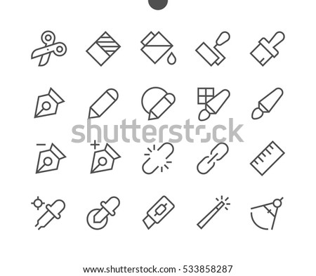 Graphic Design Pixel Perfect Well-crafted Vector Thin Line Icons 48x48 Ready for 24x24 Grid for Web Graphics and Apps with Editable Stroke. Simple Minimal Pictogram Part 2-4