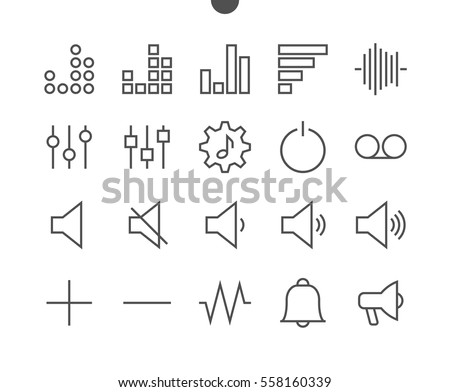 Audio Video Pixel Perfect Well-crafted Vector Thin Line Icons 48x48 Ready for 24x24 Grid for Web Graphics and Apps with Editable Stroke. Simple Minimal Pictogram Part 2-5