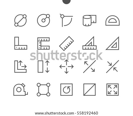 Measure Pixel Perfect Well-crafted Vector Thin Line Icons 48x48 Ready for 24x24 Grid for Web Graphics and Apps with Editable Stroke. Simple Minimal Pictogram Part 1-1