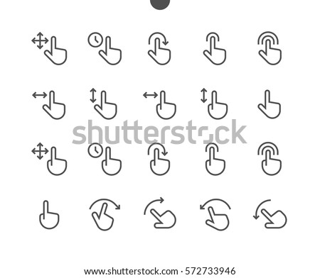 Gesture View Outlined Pixel Perfect Well-crafted Vector Thin Line Icons 48x48 Ready for 24x24 Grid for Web Graphics and Apps with Editable Stroke. Simple Minimal Pictogram Part 1-3