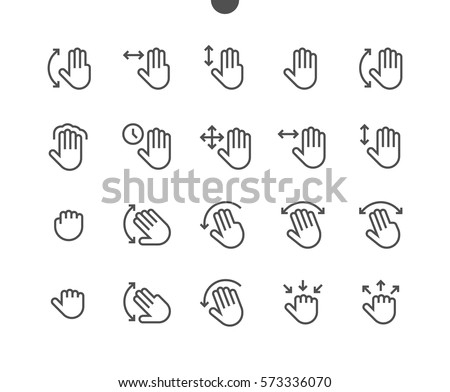 Gesture View Outlined Pixel Perfect Well-crafted Vector Thin Line Icons 48x48 Ready for 24x24 Grid for Web Graphics and Apps with Editable Stroke. Simple Minimal Pictogram Part 3-3