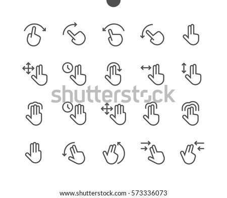 Gesture View Outlined Pixel Perfect Well-crafted Vector Thin Line Icons 48x48 Ready for 24x24 Grid for Web Graphics and Apps with Editable Stroke. Simple Minimal Pictogram Part 2-3