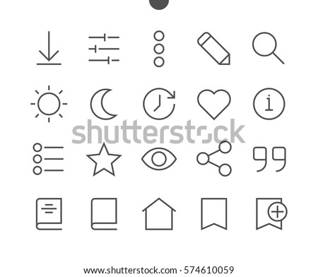 Reading View Outlined Pixel Perfect Well-crafted Vector Thin Line Icons 48x48 Ready for 24x24 Grid for Web Graphics and Apps with Editable Stroke. Simple Minimal Pictogram Part 1-3