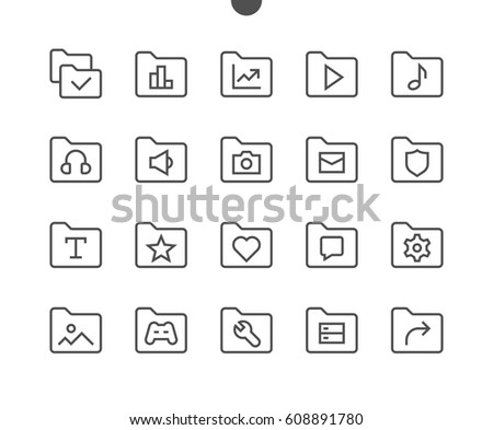 Folder UI Pixel Perfect Well-crafted Vector Thin Line Icons 48x48 Ready for 24x24 Grid for Web Graphics and Apps with Editable Stroke. Simple Minimal Pictogram Part 3-4