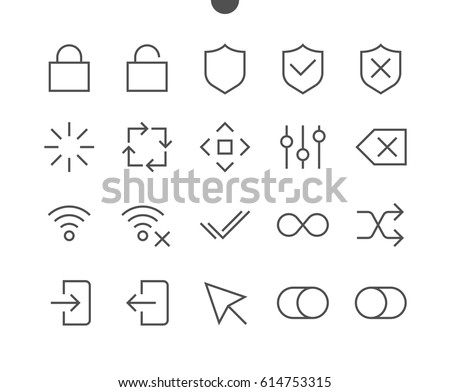 Control UI Pixel Perfect Well-crafted Vector Thin Line Icons 48x48 Ready for 24x24 Grid for Web Graphics and Apps with Editable Stroke. Simple Minimal Pictogram Part 3-4