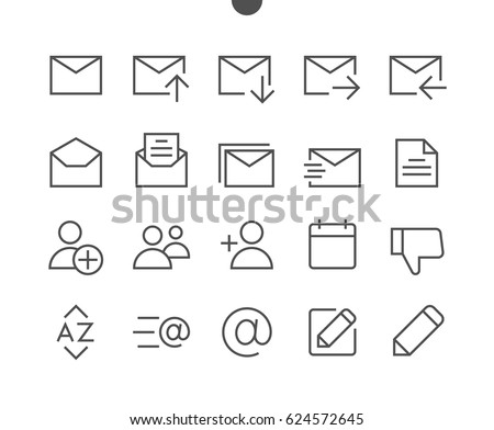 Email UI Pixel Perfect Well-crafted Vector Thin Line Icons 48x48 Ready for 24x24 Grid for Web Graphics and Apps with Editable Stroke. Simple Minimal Pictogram Part 5-5