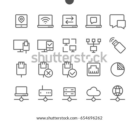 Network UI Pixel Perfect Well-crafted Vector Thin Line Icons 48x48 Ready for 24x24 Grid with Editable Stroke. Part 3-5