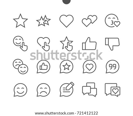 Emotions UI Pixel Perfect Well-crafted Vector Thin Line Icons 48x48 Ready for 24x24 Grid for Web Graphics and Apps with Editable Stroke. Simple Minimal Pictogram Part 4-5