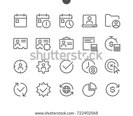 Business UI Pixel Perfect Well-crafted Vector Thin Line Icons 48x48 Ready for 24x24 Grid for Web Graphics and Apps with Editable Stroke. Simple Minimal Pictogram Part 3-6