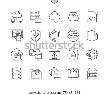 Hosting Pixel Perfect Well-crafted Vector Thin Line Icons 48x48 Ready for 24x24 Grid for Web Graphics and Apps with Editable Stroke. Simple Minimal Pictogram Part 1-1