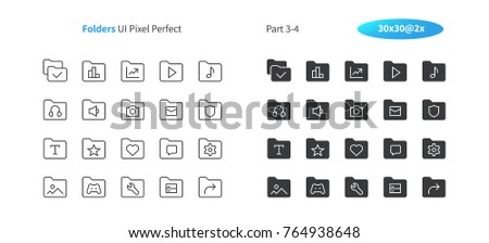 Folders UI Pixel Perfect Well-crafted Vector Thin Line And Solid Icons 30 2x Grid for Web Graphics and Apps. Simple Minimal Pictogram Part 3-4