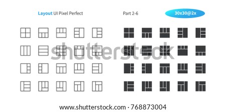 Layout UI Pixel Perfect Well-crafted Vector Thin Line And Solid Icons 30 2x Grid for Web Graphics and Apps. Simple Minimal Pictogram Part 2-6