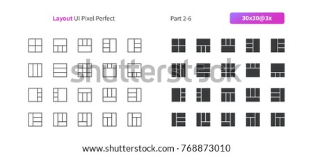 Layout UI Pixel Perfect Well-crafted Vector Thin Line And Solid Icons 30 3x Grid for Web Graphics and Apps. Simple Minimal Pictogram Part 2-6