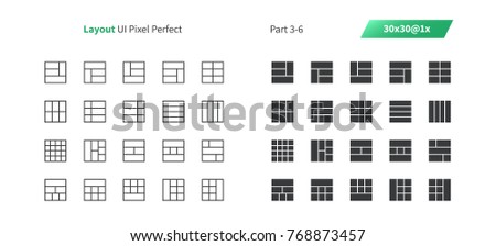 Layout UI Pixel Perfect Well-crafted Vector Thin Line And Solid Icons 30 1x Grid for Web Graphics and Apps. Simple Minimal Pictogram Part 3-6