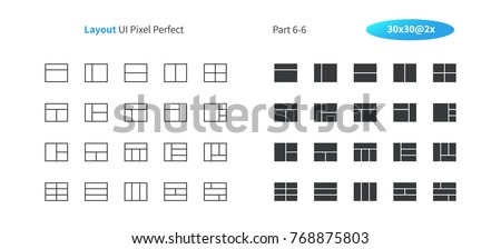 Layout UI Pixel Perfect Well-crafted Vector Thin Line And Solid Icons 30 2x Grid for Web Graphics and Apps. Simple Minimal Pictogram Part 6-6