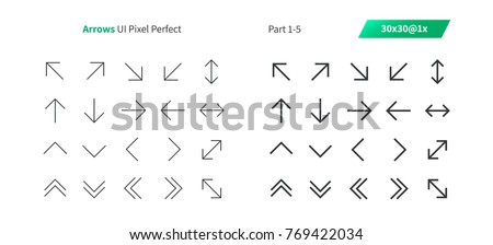 Arrows UI Pixel Perfect Well-crafted Vector Thin Line And Solid Icons 30 1x Grid for Web Graphics and Apps. Simple Minimal Pictogram Part 1-5