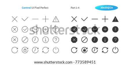 Control UI Pixel Perfect Well-crafted Vector Thin Line And Solid Icons 30 2x Grid for Web Graphics and Apps. Simple Minimal Pictogram Part 1-4