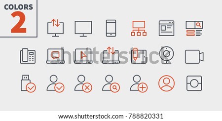 Communication Pixel Perfect Well-crafted Vector Thin Line Icons 48x48 Ready for 24x24 Grid for Web Graphics and Apps with Editable Stroke. Simple Minimal Pictogram Part 2-3