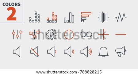 Audio Video Pixel Perfect Well-crafted Vector Thin Line Icons 48x48 Ready for 24x24 Grid for Web Graphics and Apps with Editable Stroke. Simple Minimal Pictogram Part 2
