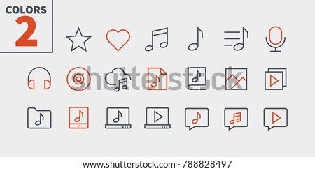 Audio Video Pixel Perfect Well-crafted Vector Thin Line Icons 48x48 Ready for 24x24 Grid for Web Graphics and Apps with Editable Stroke. Simple Minimal Pictogram Part 3