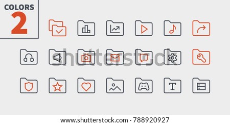 Folder UI Pixel Perfect Well-crafted Vector Thin Line Icons 48x48 Ready for 24x24 Grid for Web Graphics and Apps with Editable Stroke. Simple Minimal Pictogram Part 3-4