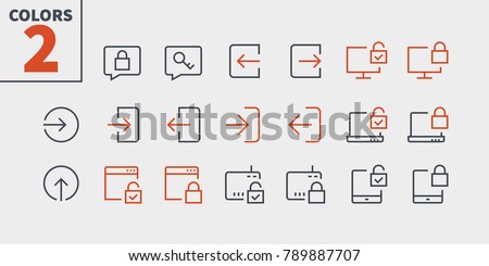 Login UI Pixel Perfect Well-crafted Vector Thin Line Icons 48x48 Ready for 24x24 Grid for Web Graphics and Apps with Editable Stroke. Simple Minimal Pictogram