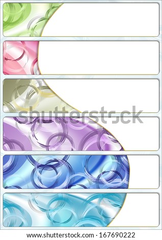 a set of colored banners