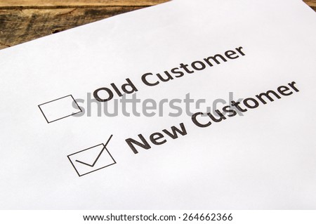 Old customer and new customeer text for check boxes