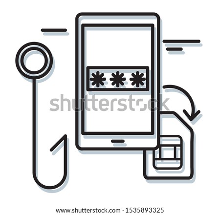 Sim Card Swap Fraud - Icon as EPS 10 File