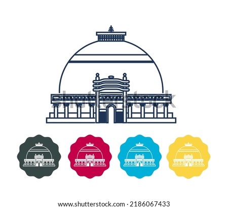 Nagpur City - Deekshabhoomi -  Icon Illustration as EPS 10 File 