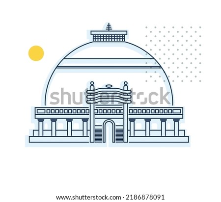 Nagpur City - Deekshabhoomi -  Icon Illustration as EPS 10 File 