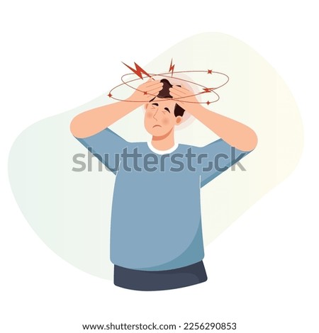 Dizziness and Headache - Stock Illustration as EPS 10 File