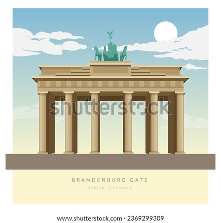 The Brandenburg Gate - Pariser Platz , Berlin, Germany - Stock Illustration as EPS 10 File