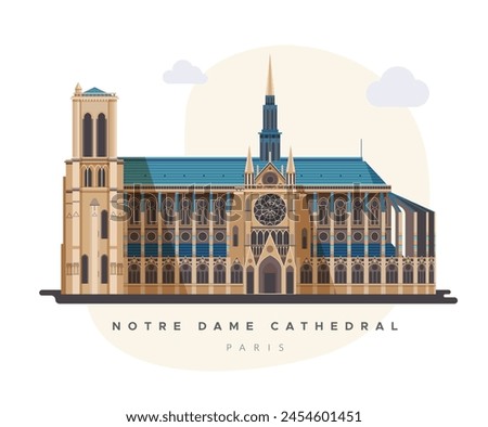 Notre Dame Cathedral - Paris - Stock Illustration as EPS 10 File