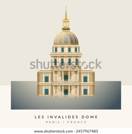 The Dome des Invalides - Paris, France - Stock Illustration as EPS 10 File