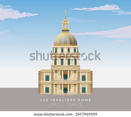 The Dome des Invalides - Paris, France - Stock Illustration as EPS 10 File