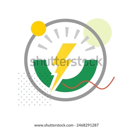 Energy Meter Icon with Lighting Bolt - Stock Icon as EPS 10 File