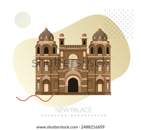 New Palace Kolhapur - Maharashtra - Stock Illustration as EPS 10 File