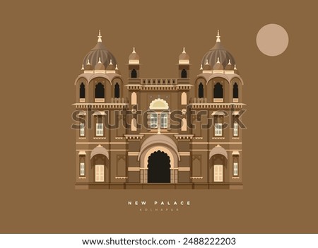 New Palace Kolhapur - Maharashtra - Stock Illustration as EPS 10 File