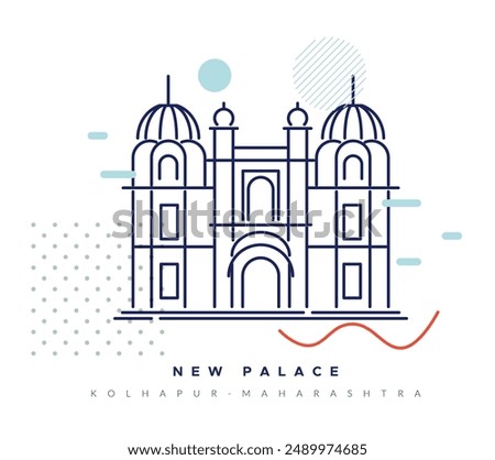 New Palace Kolhapur - Maharashtra - Stock Illustration as EPS 10 File