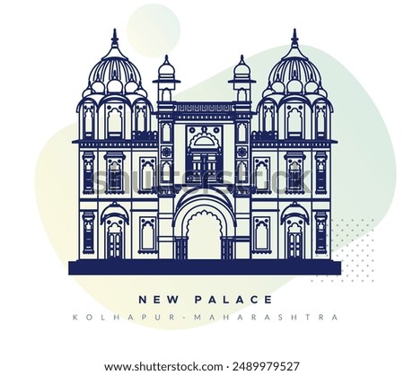 New Palace Kolhapur - Maharashtra - Stock Illustration as EPS 10 File