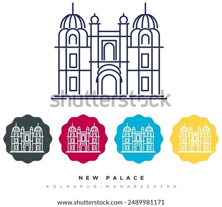 New Palace Kolhapur - Maharashtra - Stock Illustration as EPS 10 File