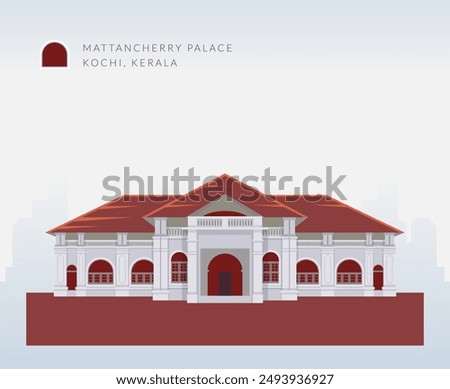 Mattancherry Palace also known as  Dutch Palace - Kochi - Stock Illustration as EPS 10 File