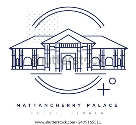 Mattancherry Palace also known as  Dutch Palace - Kochi - Stock Illustration as EPS 10 File