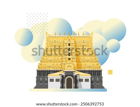 Sree Padmanabhaswamy Temple - Thiruvananthapuram - Stock Illustration as EPS 10 File