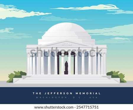 Thomas Jefferson Memorial - Monument in Washington, D.C., United States - Stock Illustration as EPS 10 File